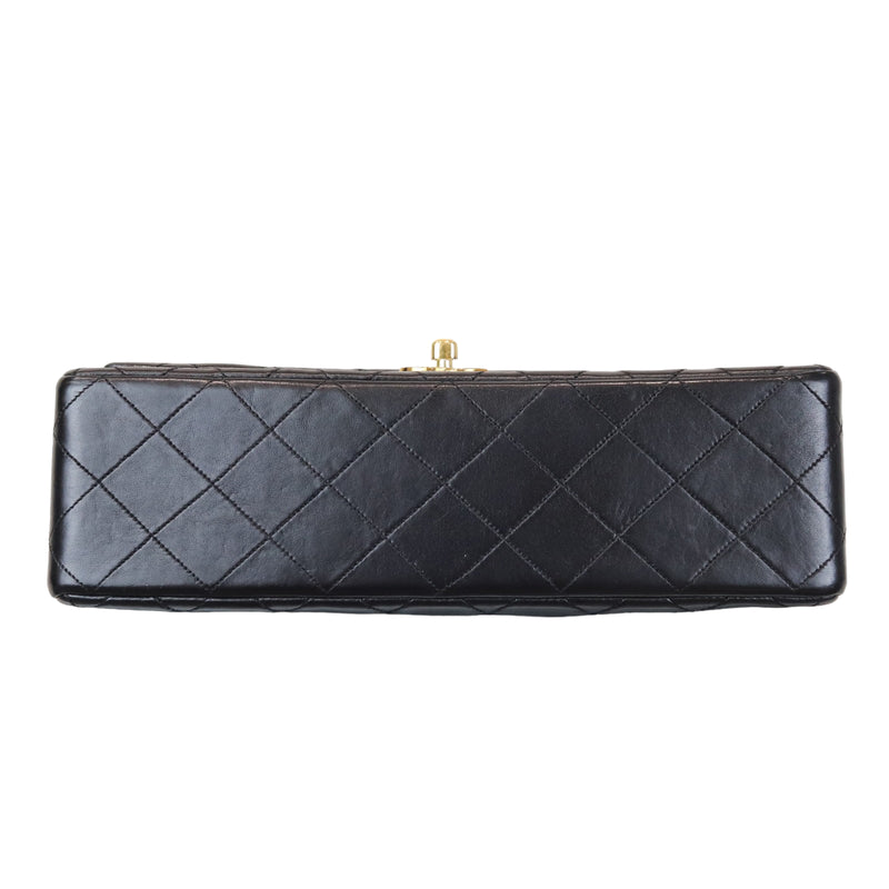 Vintage Classic Medium Double Flap Lambskin Black GHW