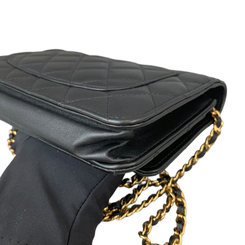 CHANEL WOC Wallet On Chain Bag Lambskin & Gold-Tone Metal Black