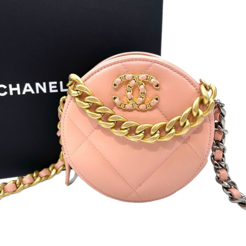 19 round clutch with chain Pink
