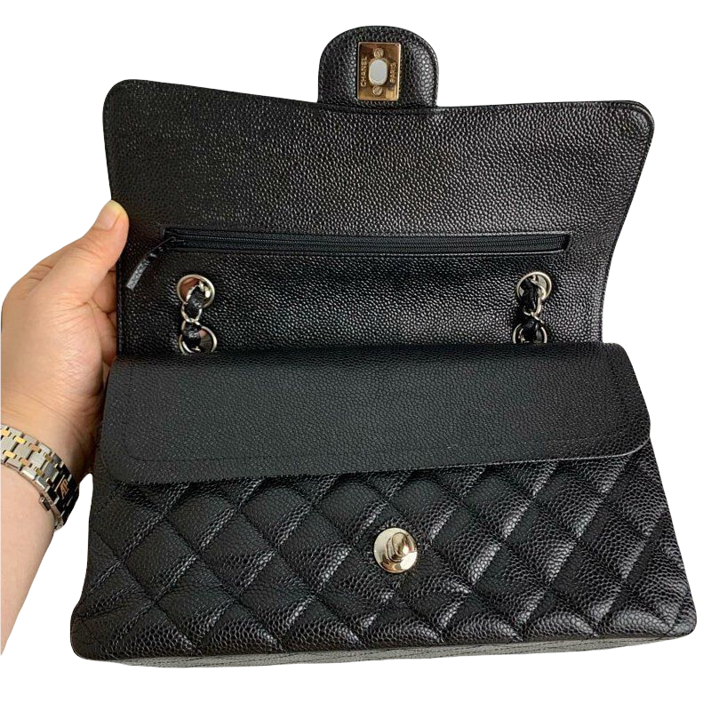 Classic Flap Caviar Medium Black SHW