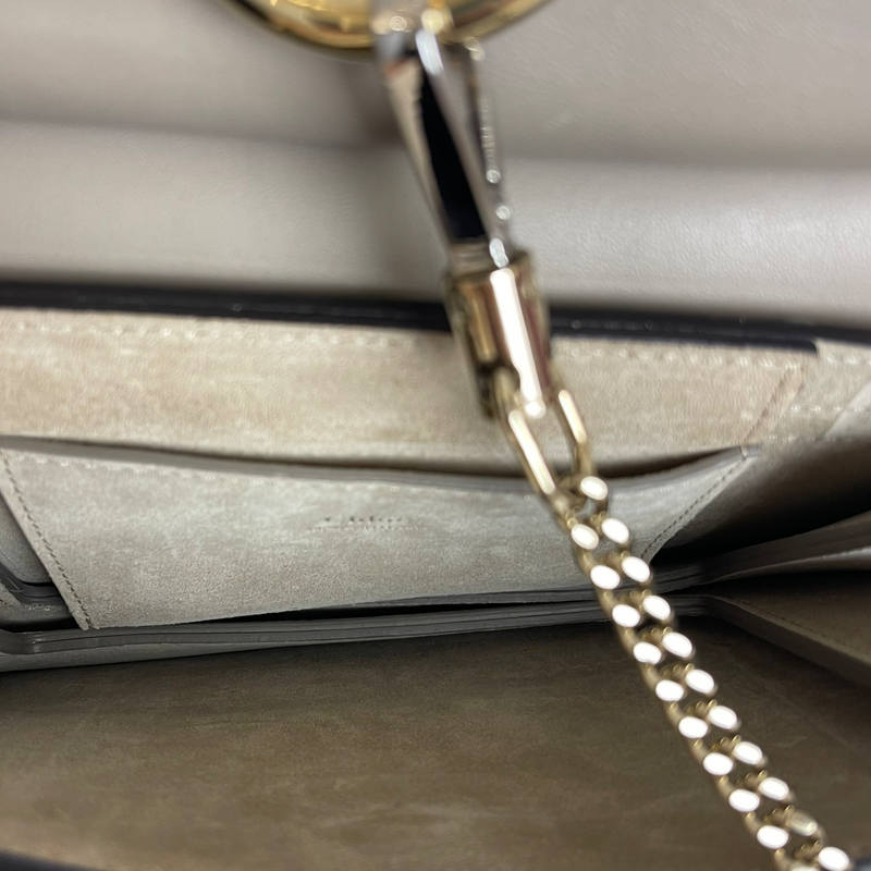 Faye Crossbody Small Leather Grey GHW