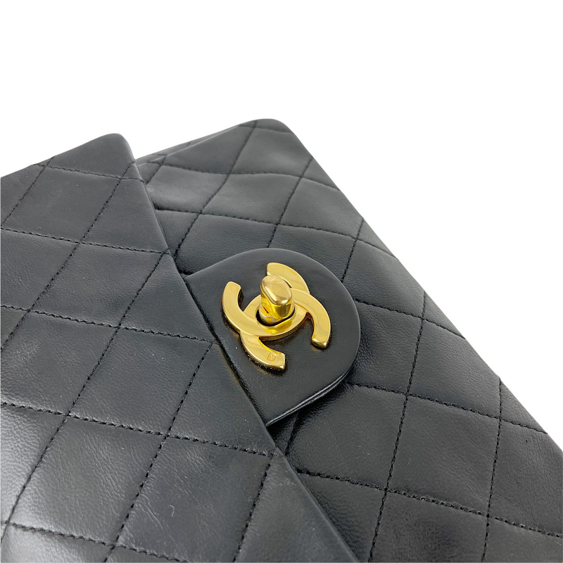 Classic Flap Mini Square Lambskin Black GHW