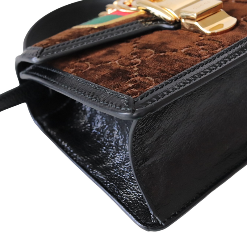 Sylvie Mini Velvet Brown GHW Bag Religion