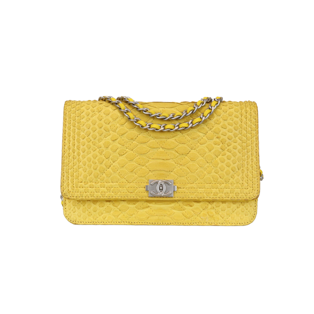 Python Leather Boy Wallet on Chain WOC Yellow SHW