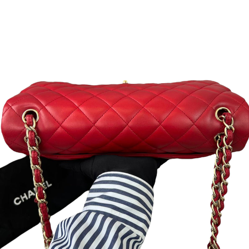 Chanel Double Flap Jumbo Lambskin Red GHW