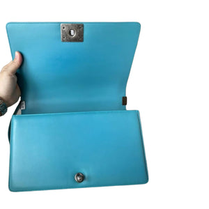 New Medium Boy Leather Blue RHW