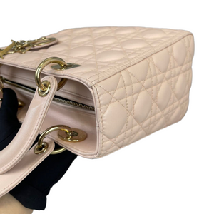 Cannage Lady Dior Medium Light Pink GHW