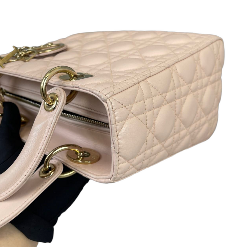 Cannage Lady Dior Medium Light Pink GHW