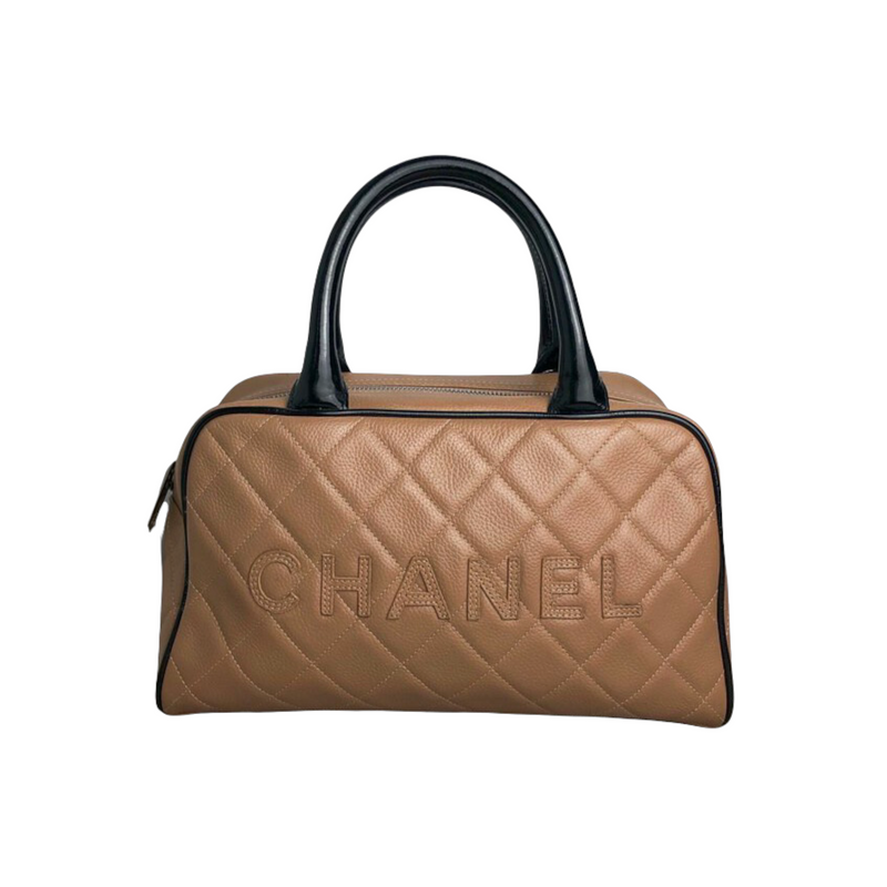 Chanel 2003-2004 Beige Caviar Bowling Bag 27 – AMORE Vintage Tokyo