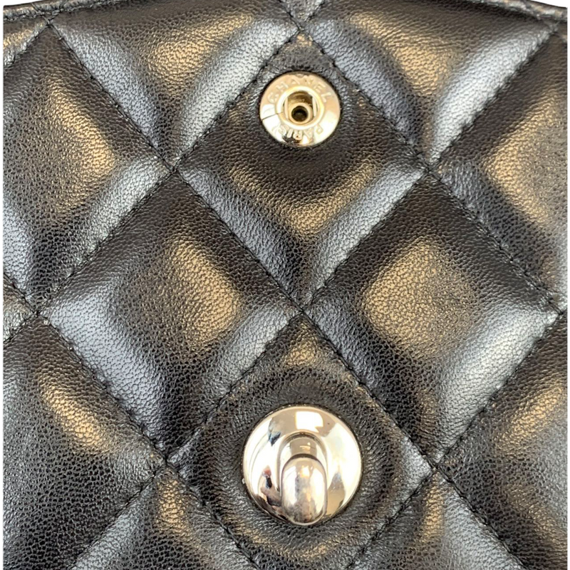 Jumbo Double Flap in Black Lambskin with SHW
