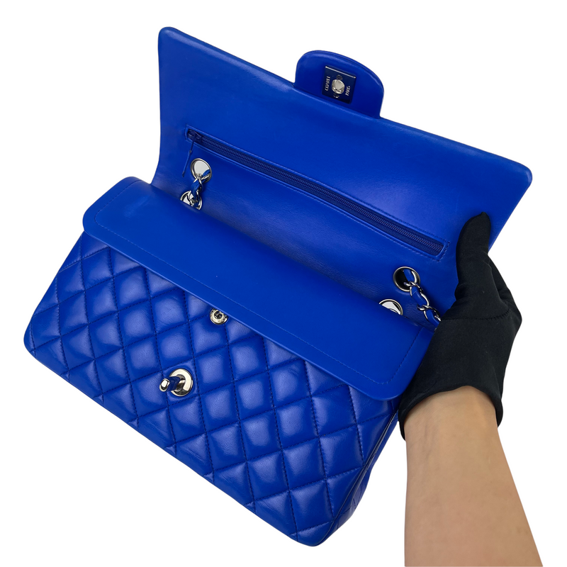 Classic Flap Medium Lambskin Blue SHW
