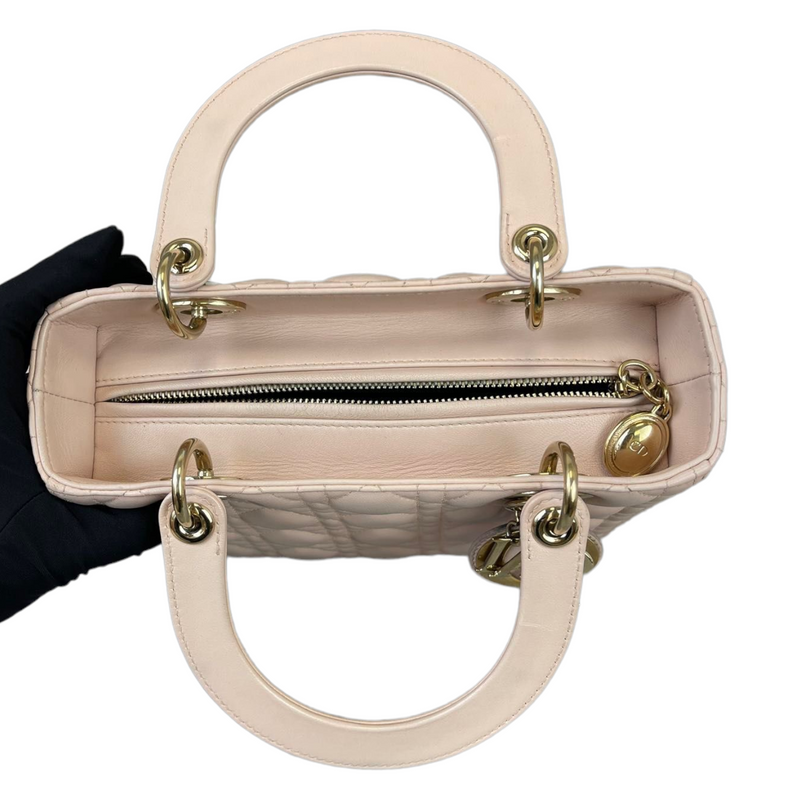 Cannage Lady Dior Medium Light Pink GHW