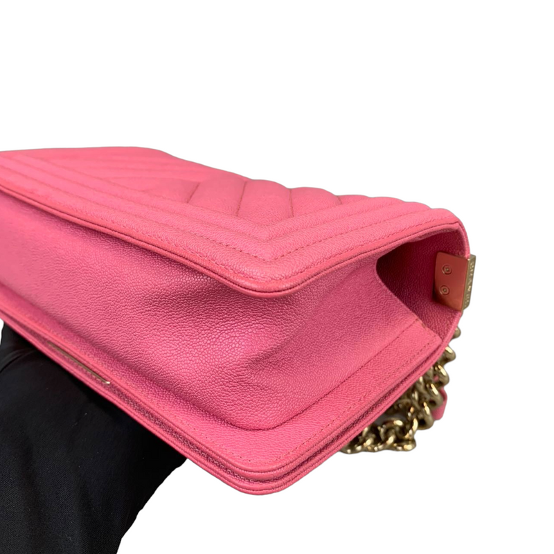 Small Le Boy Caviar Pink GHW