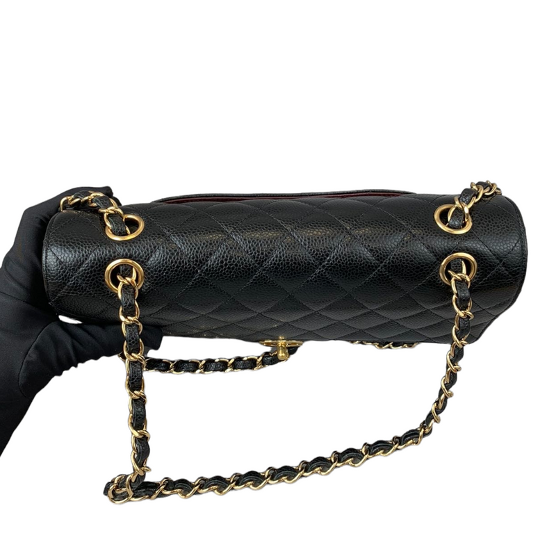 Medium Classic Flap Caviar Black GHW