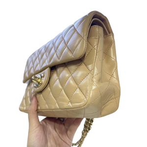 Classic Double Flap Small Lambskin Beige GHW