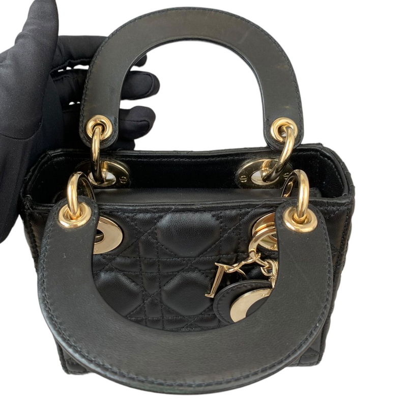Mini Lady Dior Lambskin Black GHW