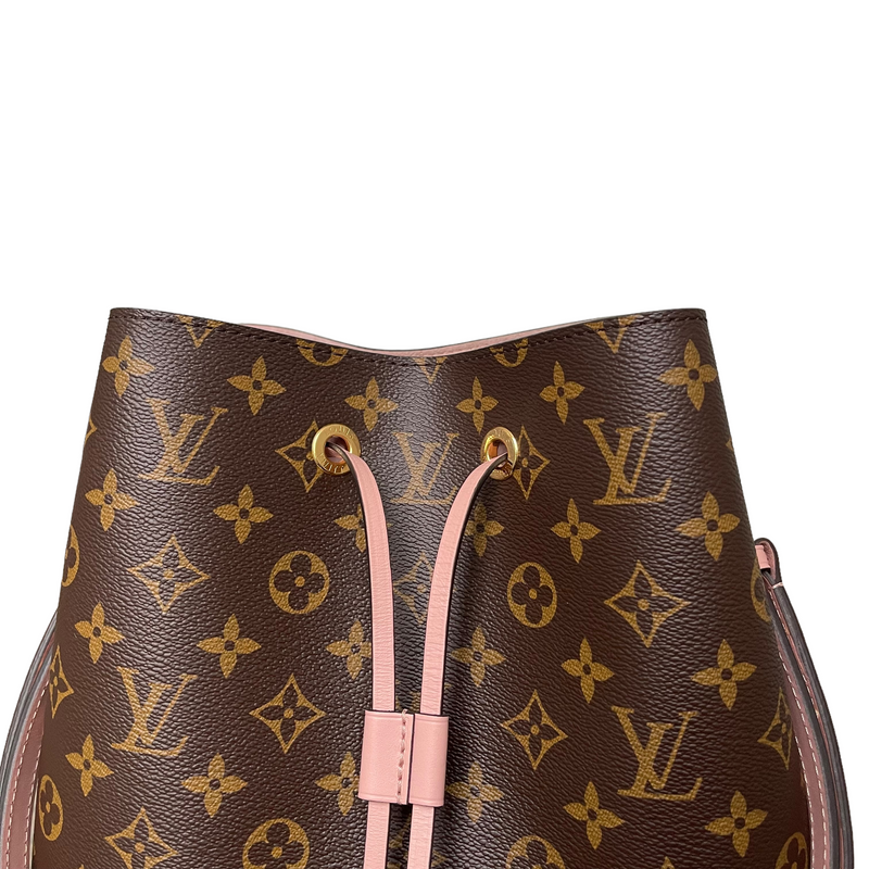 Louis Vuitton Love Lock NeoNoe Monogram Canvas Shoulder Bag Brown