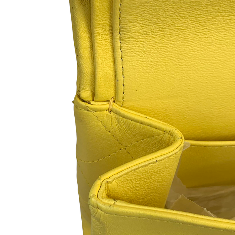 Classic Double Flap Jumbo Lambskin Yellow GHW