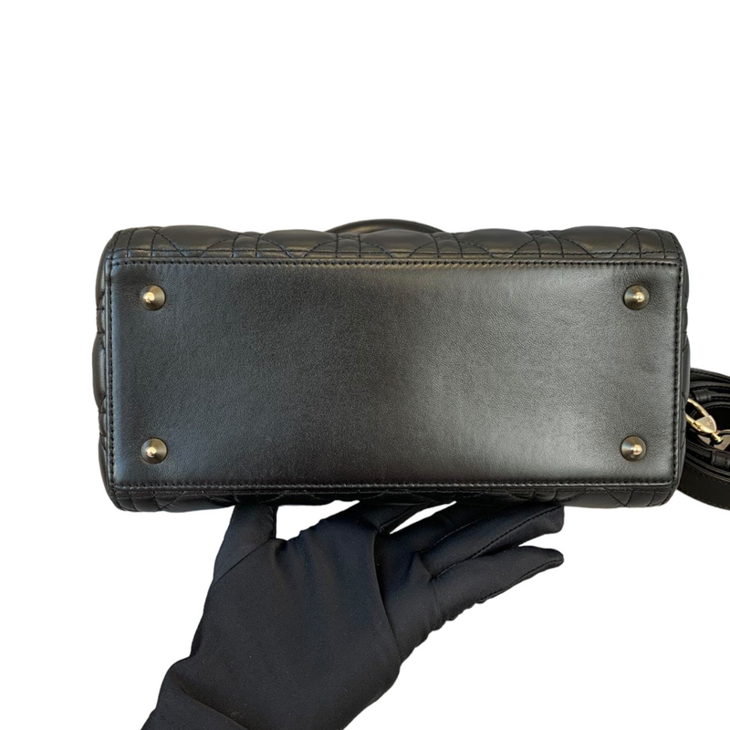 Lady Dior Lambskin Medium Black GHW