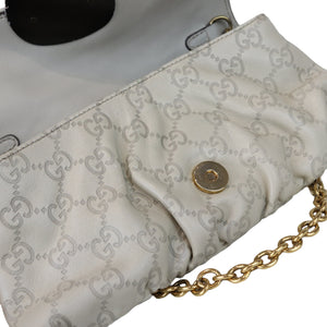 Guccissima Leather Shoulder Bag White GHW