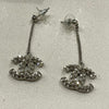 CC Chain Drop Earrings Crystal Silver