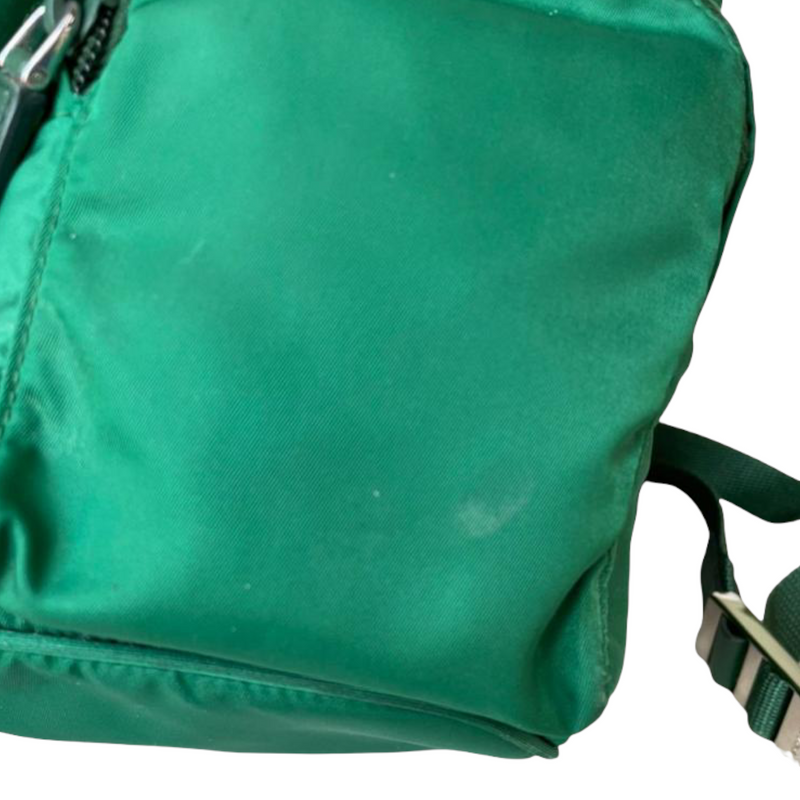 Tessuto Nylon Double Pocket Backpack Green