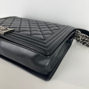 Large Le Boy Quilted Calfskin Black RHW