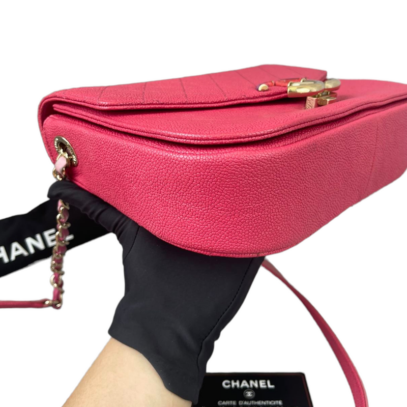 Coco Cuba CC Flap Caviar Red GHW