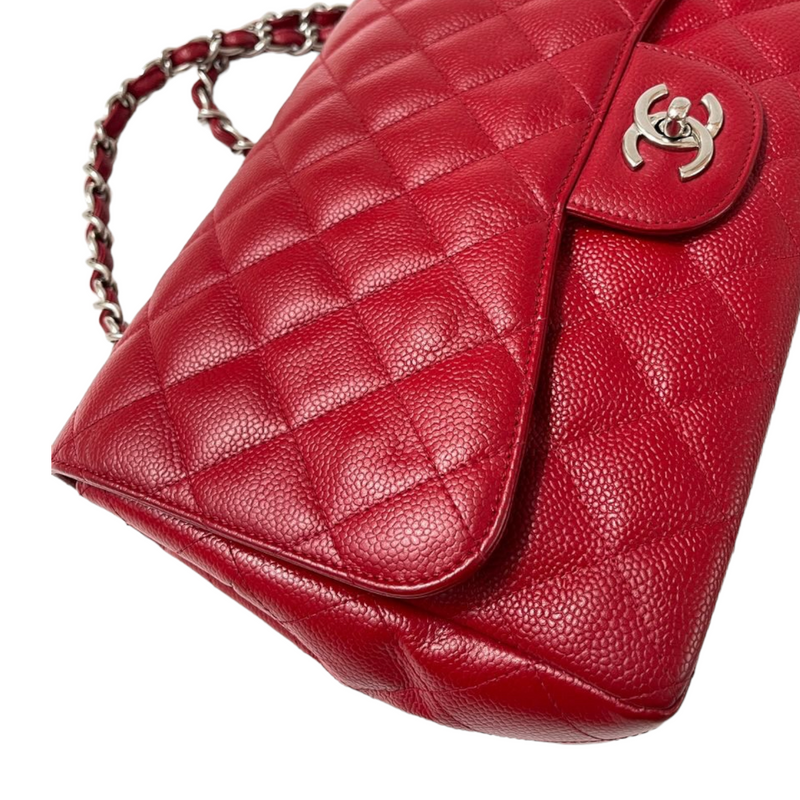 Single Flap Jumbo Caviar Red SHW