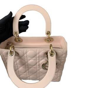 Cannage Lady Dior Medium Lambskin Light Pink GHW