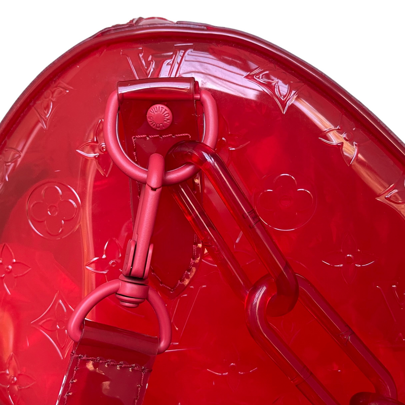 Keepall Clear SS19 Virgil Abloh Bandouliere 50 Red PVC