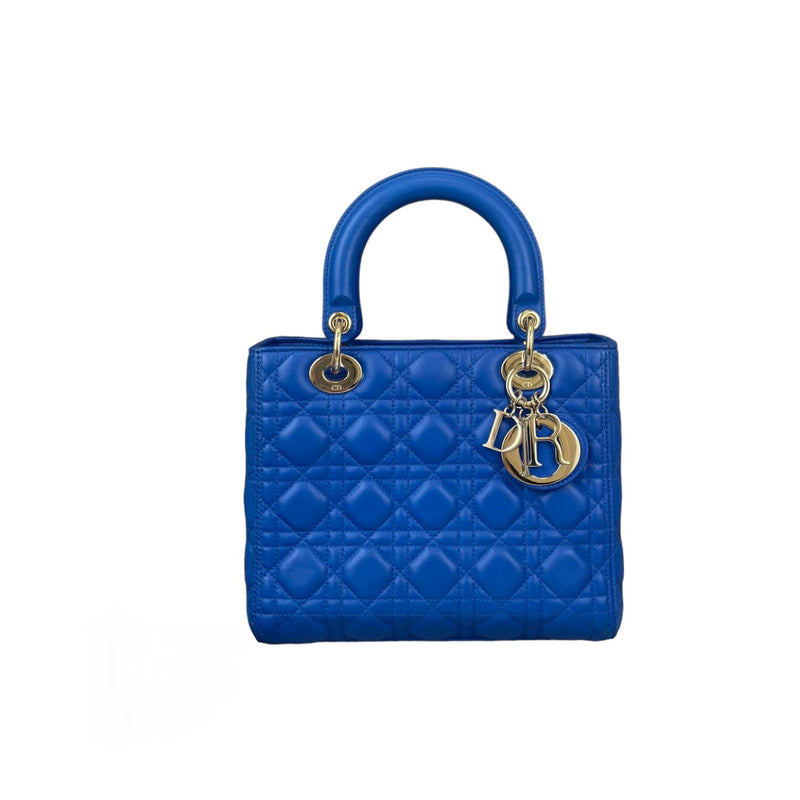 Lady Dior Medium Electric Blue Lambskin GHW