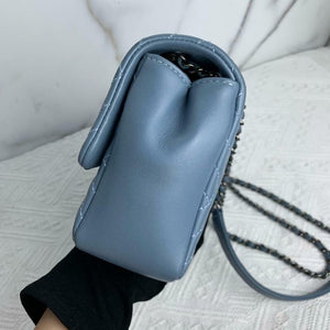 CC Crossing Flap Small Lambskin Blue SHW