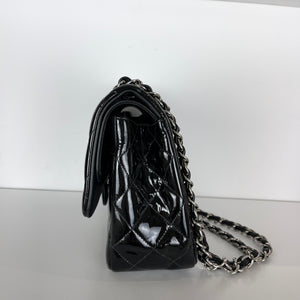 Double Flap Jumbo Quilted Patent in Black SHW