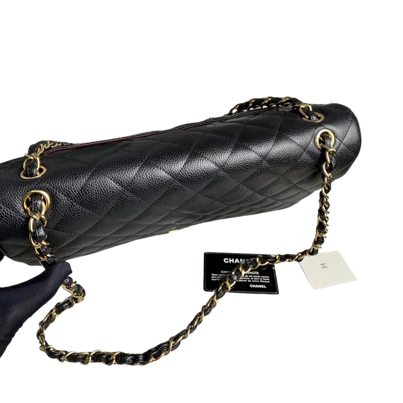 Classic Double Flap Caviar Maxi Black GHW