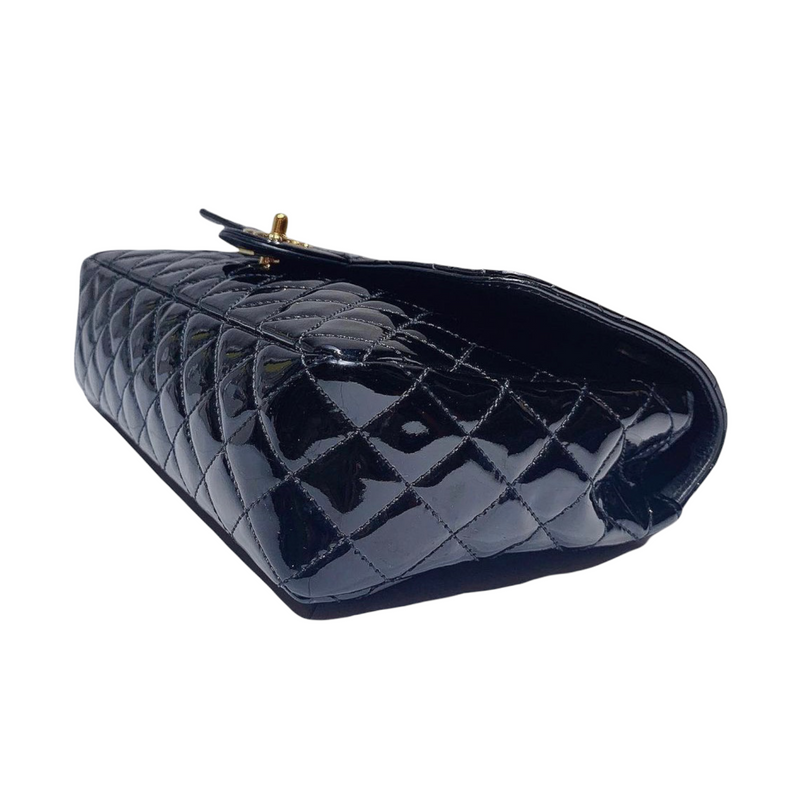 Medium Cruise Charm Single Flap Patent Black