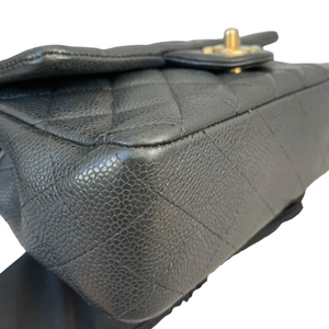 Mini Rectangle Flap Caviar Black GHW