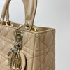 Lady Dior Lambskin Medium Beige GHW