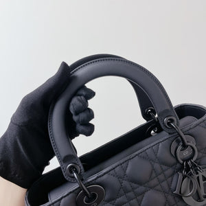 Lady Dior Lambskin Ultramatte Medium Black BHW