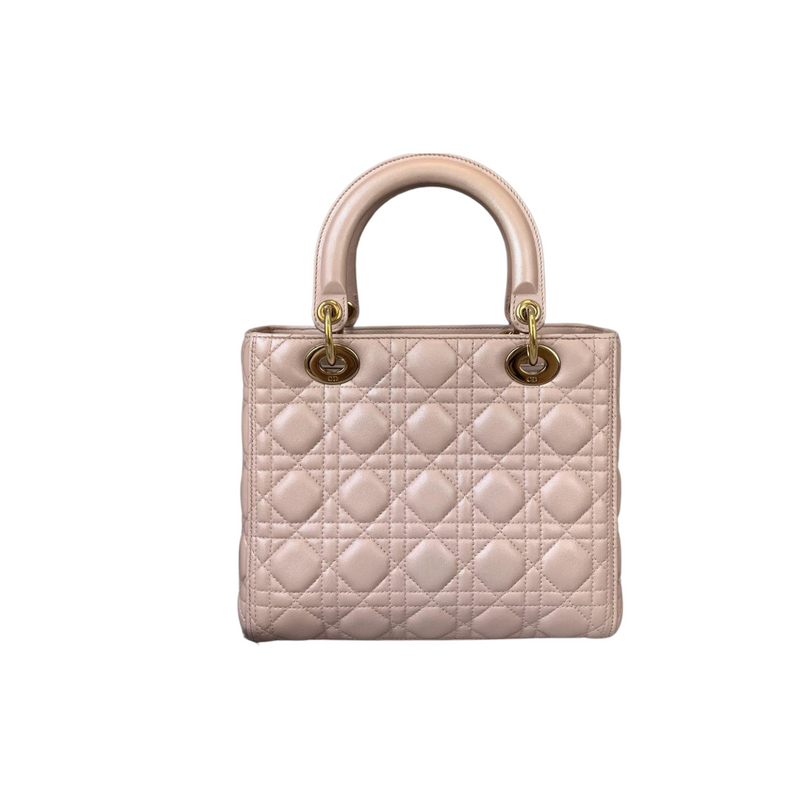 Lady Dior Medium Lambskin Light Pink GHW