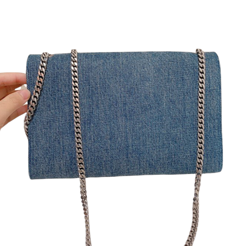 Classic Monogram Kate Medium Denim Blue SHW