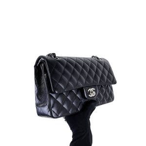 Medium Classic Double Flap Lambskin Black SHW