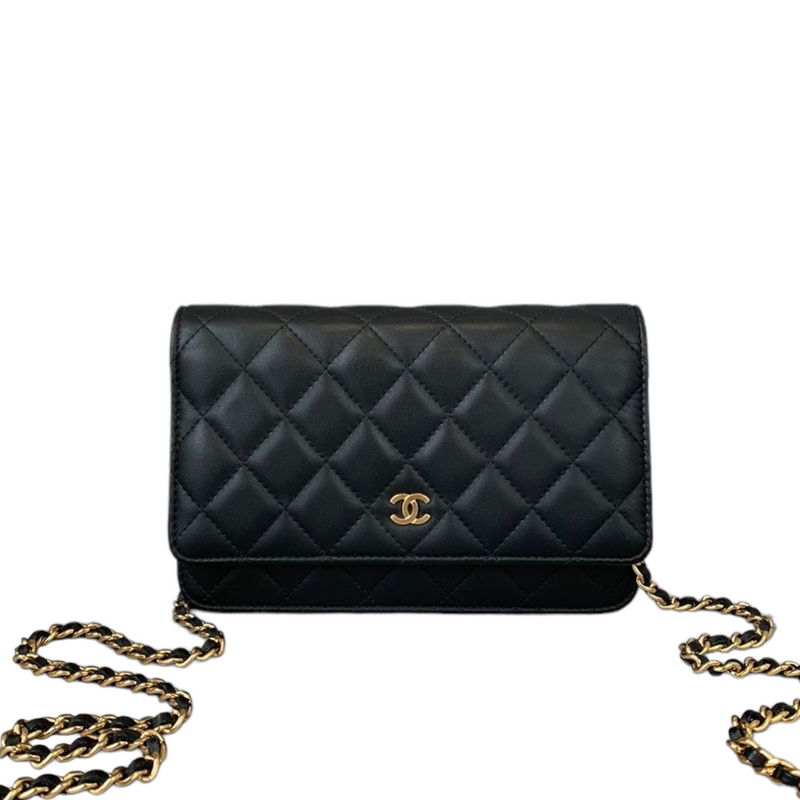 WOC Wallet on Chain Lambskin Black GHW