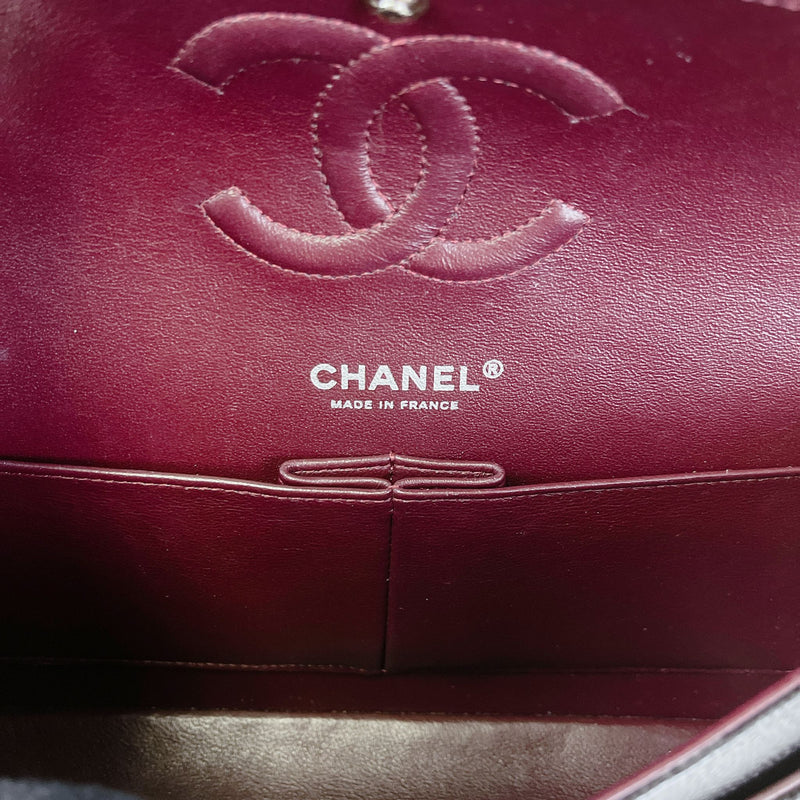 CHANEL Classic Double Flap Medium Shoulder Bag Red Caviar 86099