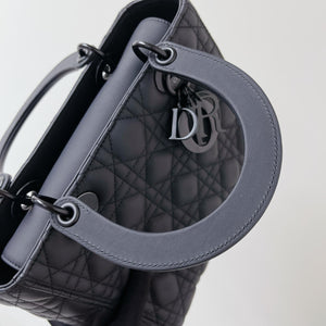 Lady Dior Lambskin Ultramatte Medium Black BHW