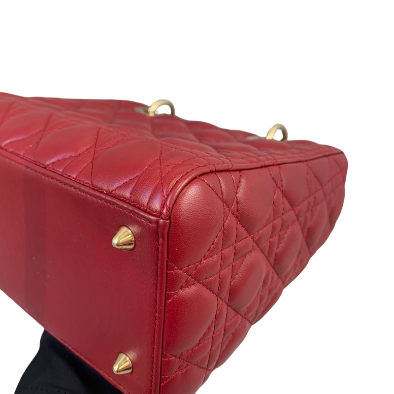 Lady Dior Medium Lambskin Burgundy GHW
