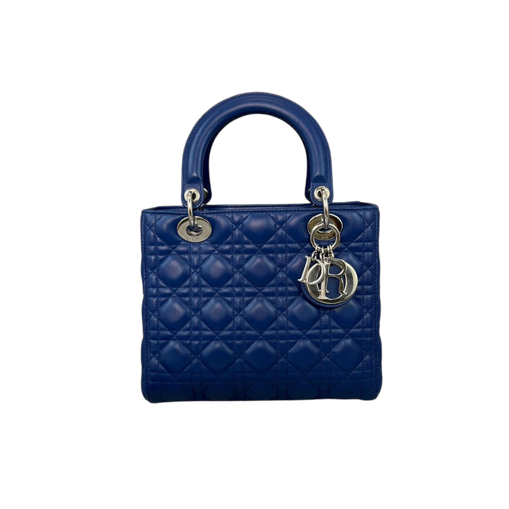 Lady Dior Medium Blue Lambskin SHW