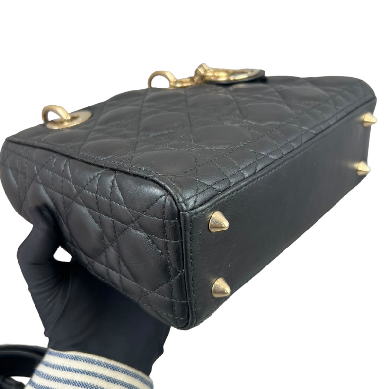 Small Cannage Lambskin ABC My Lady Dior Black GHW