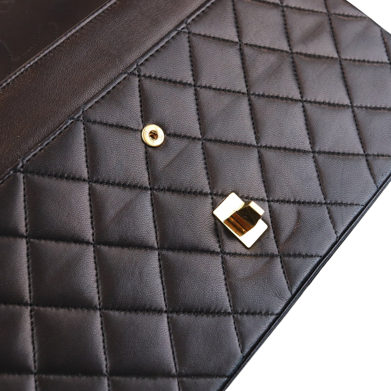 Mademoiselle Vintage Double Flap Medium Black GHW