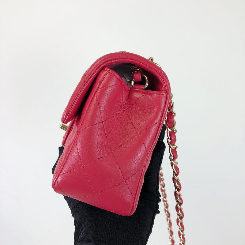 Mini Rectangle Lambskin Red GHW – Bag Religion